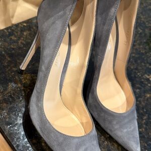 Gianvito Rossi Charcoal Suede Heels